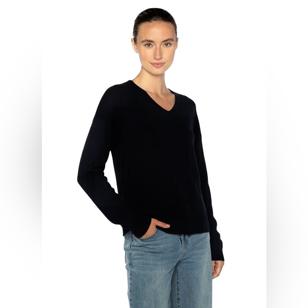 Kinross cashmere cotton Black Sweater pullover chic ssense revolve xs relaxed